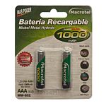 PILA RECARGABLE MACROTEL AAA 2 UNIDADES MACROZONA SUR